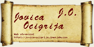 Jovica Očigrija vizit kartica